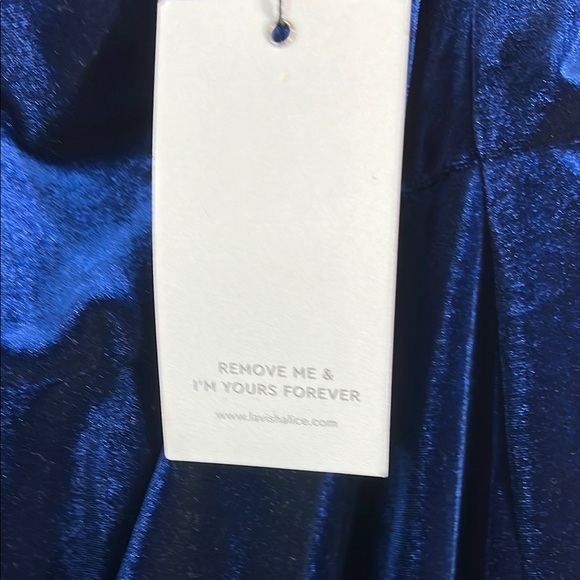 Lavish Alice Navy Blue One-Shoulder Cocktail Dress - Picture 10 of 10